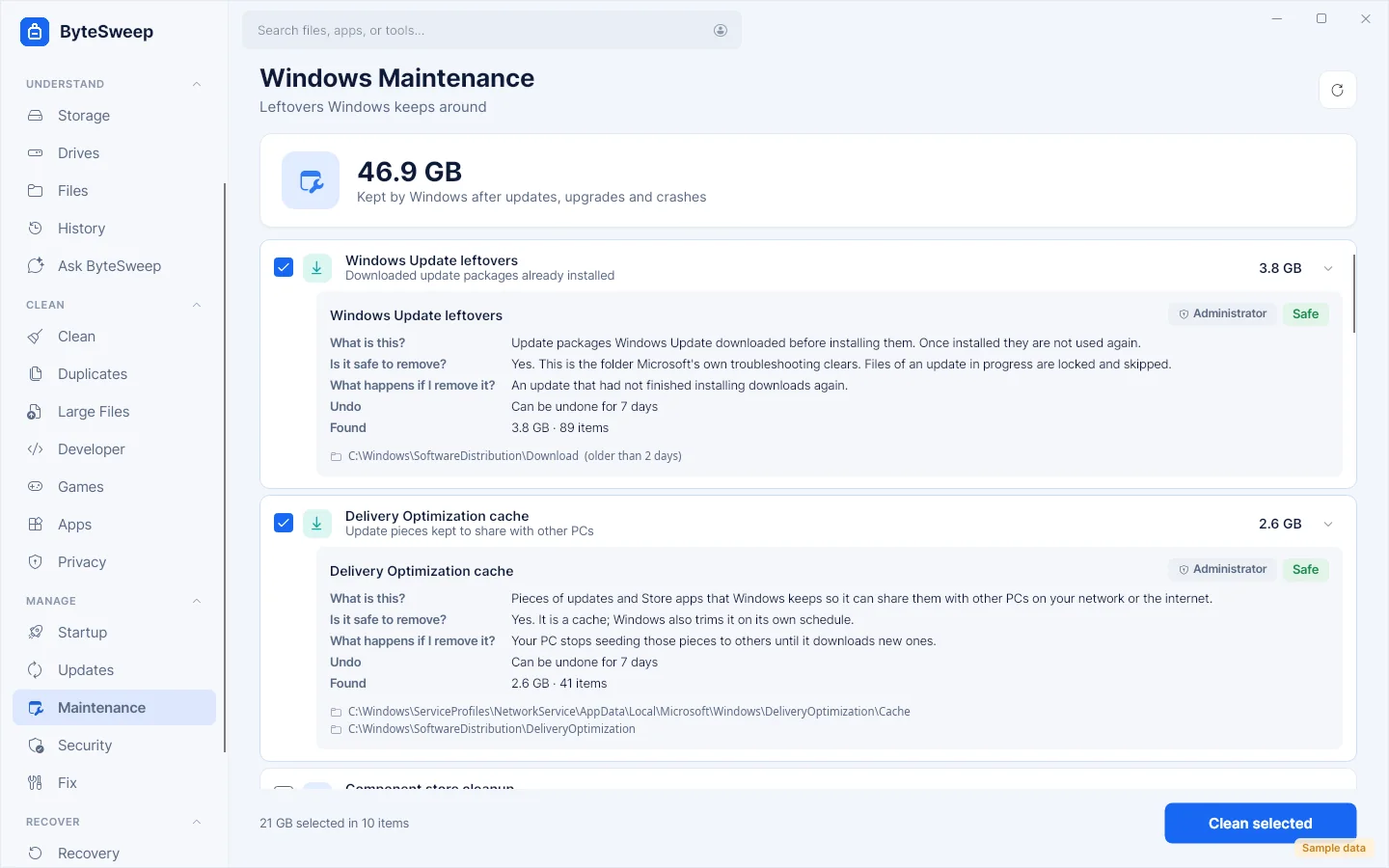 Windows 유지관리: Windows Update 잔여 파일과 Delivery Optimization 캐시, 각각 무엇인지, 안전한지, 제거하면 무엇이 바뀌는지 설명